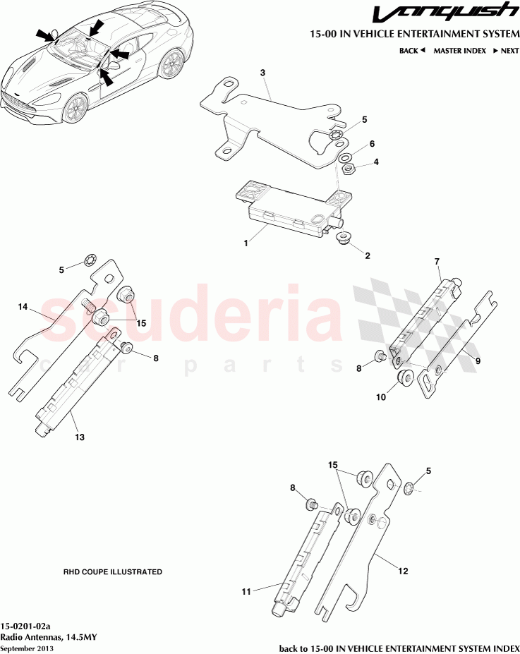 Radio Antennas, 14.5MY of Aston Martin Aston Martin Vanquish (2012+)