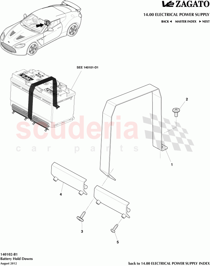 Battery Hold Downs of Aston Martin Aston Martin V12 Zagato