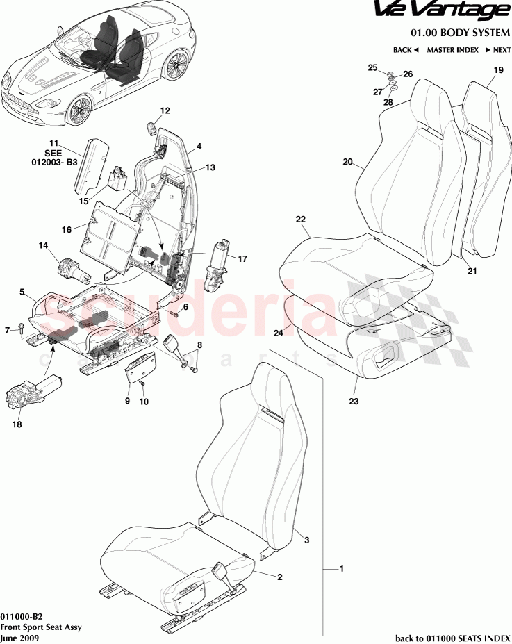 Front Sport Seat Assembly of Aston Martin Aston Martin V12 Vantage (upto 2016)