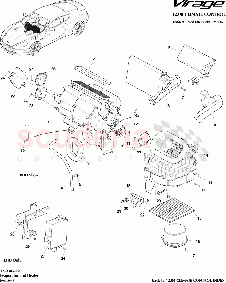 Evaporator and Heater of Aston Martin Aston Martin Virage