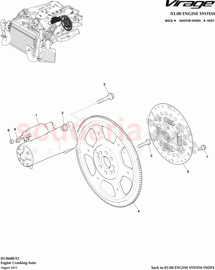 Engine Cranking-Auto of Aston Martin Aston Martin Virage