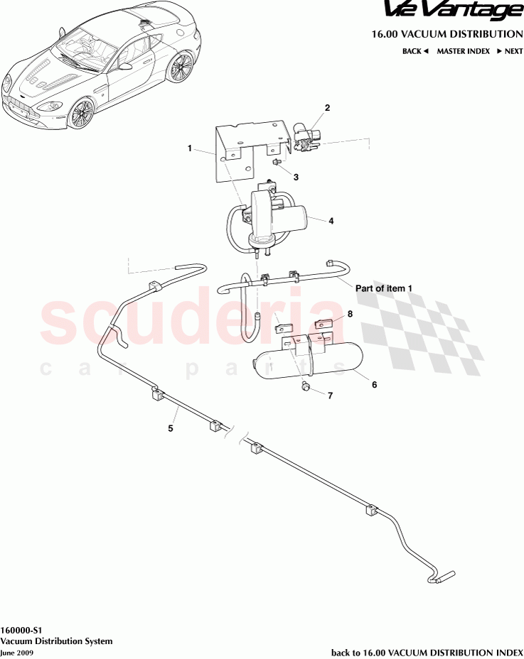 Vacuum Distribution System of Aston Martin Aston Martin V12 Vantage (upto 2016)