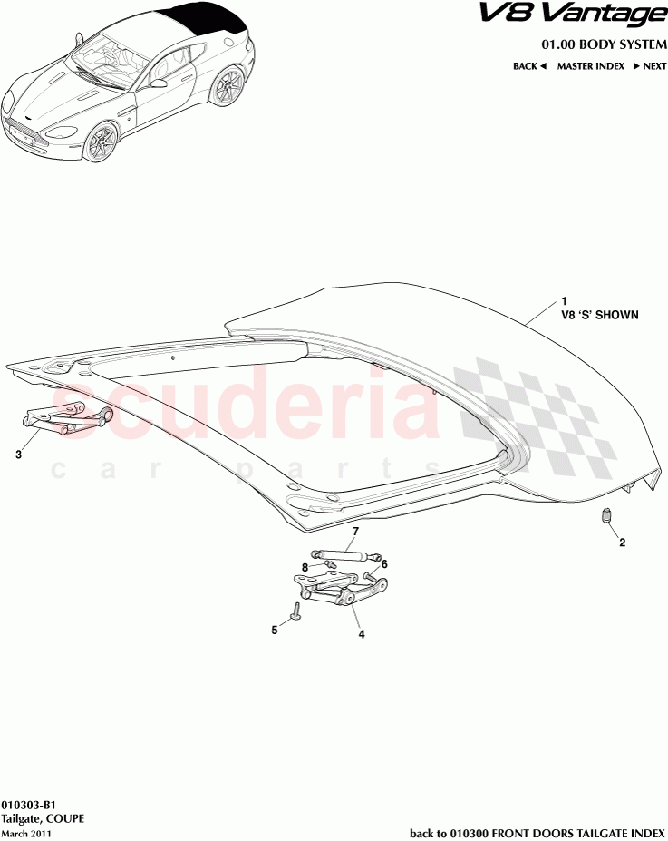 Tailgate (Coupe) of Aston Martin Aston Martin V8 Vantage (upto 2016)