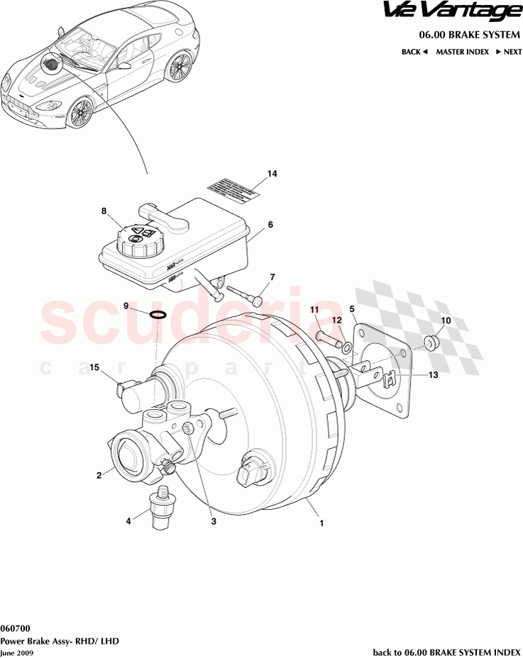 Power Brake Assembly - RHD / (LHD) of Aston Martin Aston Martin V12 Vantage (upto 2016)