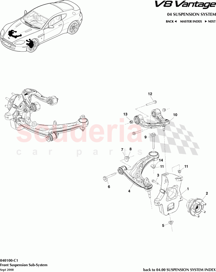 Front Suspension Subsystem of Aston Martin Aston Martin V8 Vantage (upto 2016)