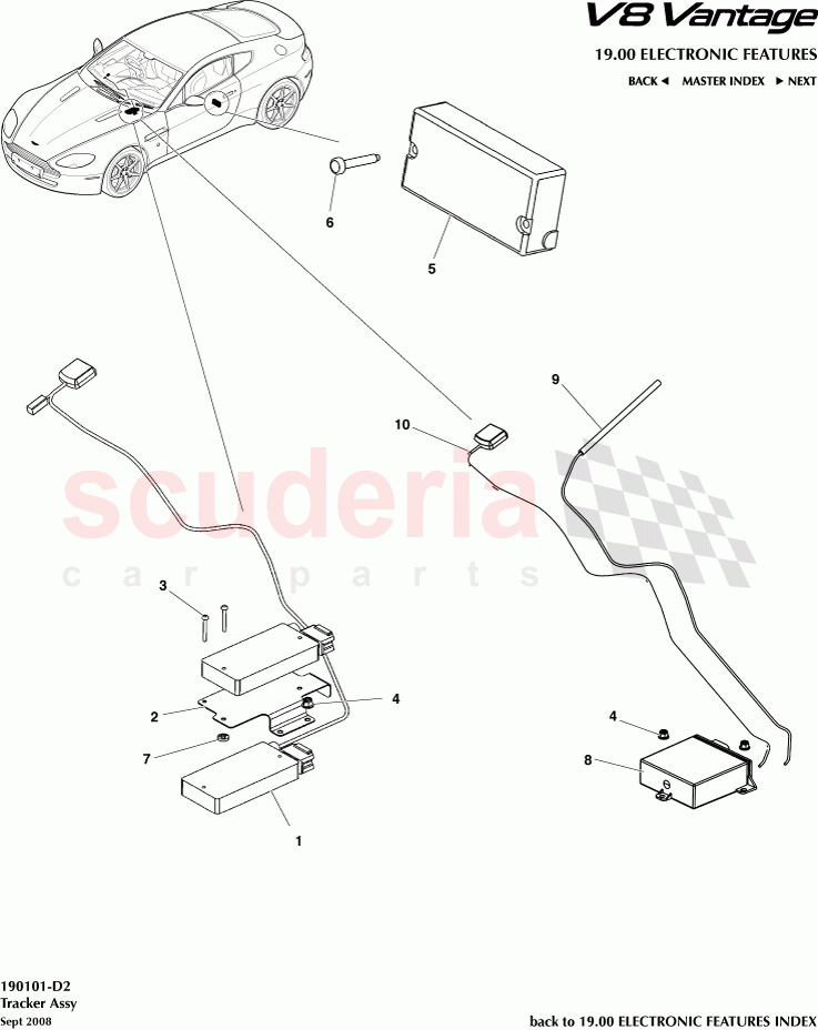Tracker Assembly of Aston Martin Aston Martin V8 Vantage (upto 2016)