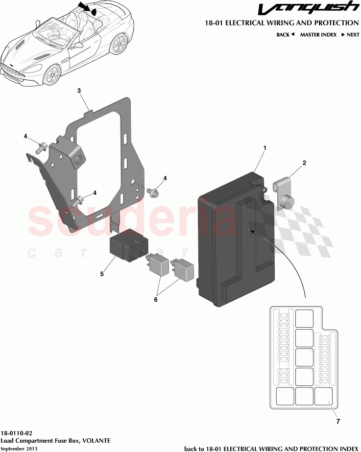 Load Compartment Fuse Box, VOLANTE of Aston Martin Aston Martin Vanquish (2012+)