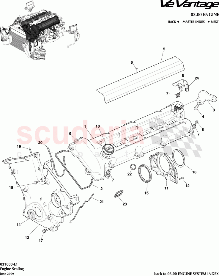Engine Sealing of Aston Martin Aston Martin V12 Vantage (upto 2016)