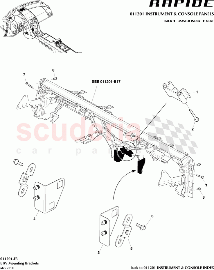 BIW Mounting Brackets of Aston Martin Aston Martin Rapide