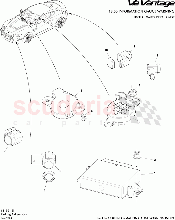 Parking Aid Sensors of Aston Martin Aston Martin V12 Vantage (upto 2016)