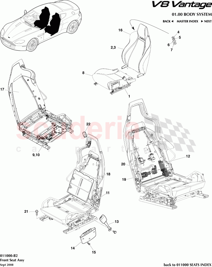 Front Seat Assembly of Aston Martin Aston Martin V8 Vantage (upto 2016)