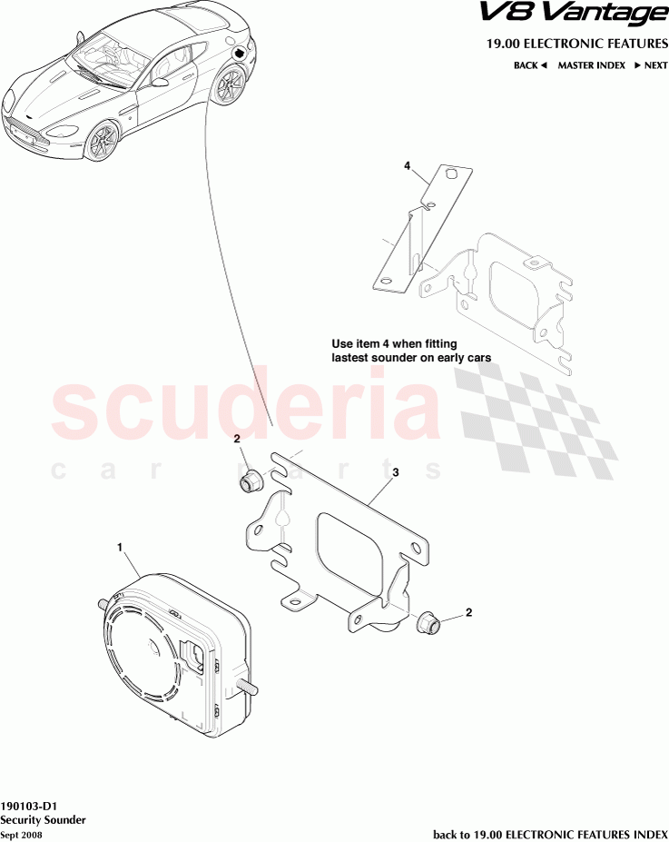 Security Sounder of Aston Martin Aston Martin V8 Vantage (upto 2016)