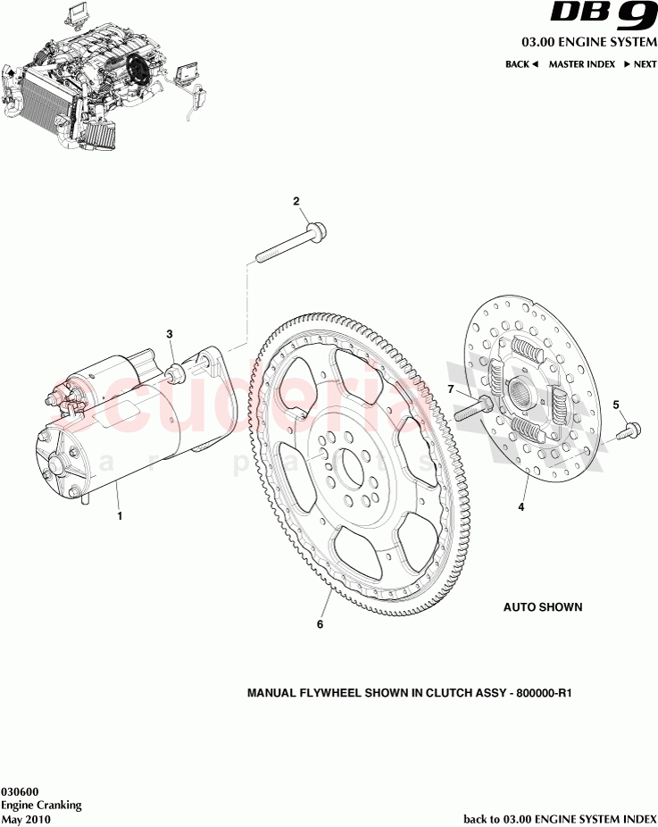 Engine Cranking of Aston Martin Aston Martin DB9 (2004-2012)