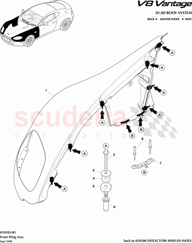 Front Wing Assembly of Aston Martin Aston Martin V8 Vantage (upto 2016)