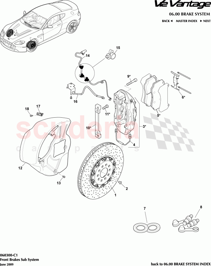 Front Brakes Sub System of Aston Martin Aston Martin V12 Vantage (upto 2016)