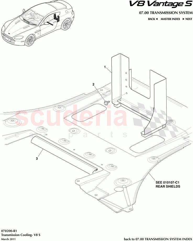 Transmission Cooling - (V8S) of Aston Martin Aston Martin V8 Vantage (upto 2016)