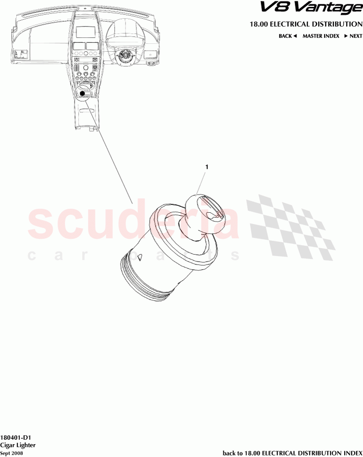 Cigar Lighter of Aston Martin Aston Martin V8 Vantage (upto 2016)