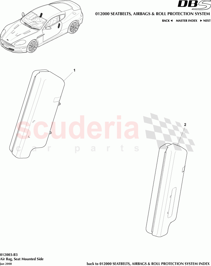 Seat-Mounted Side Airbag of Aston Martin Aston Martin DBS V12