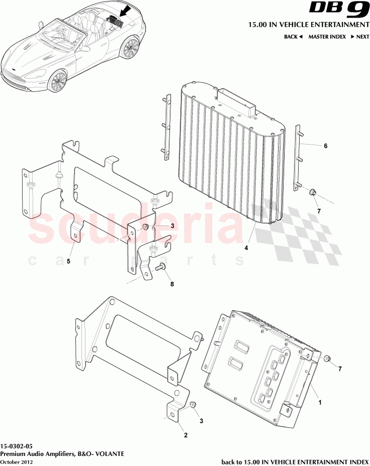Premium Audio Amplifiers, B&O- VOLANTE of Aston Martin Aston Martin DB9 (2013-2016)
