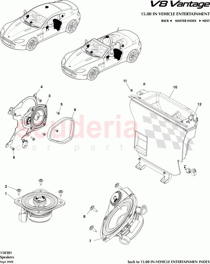 Speakers of Aston Martin Aston Martin V8 Vantage (upto 2016)