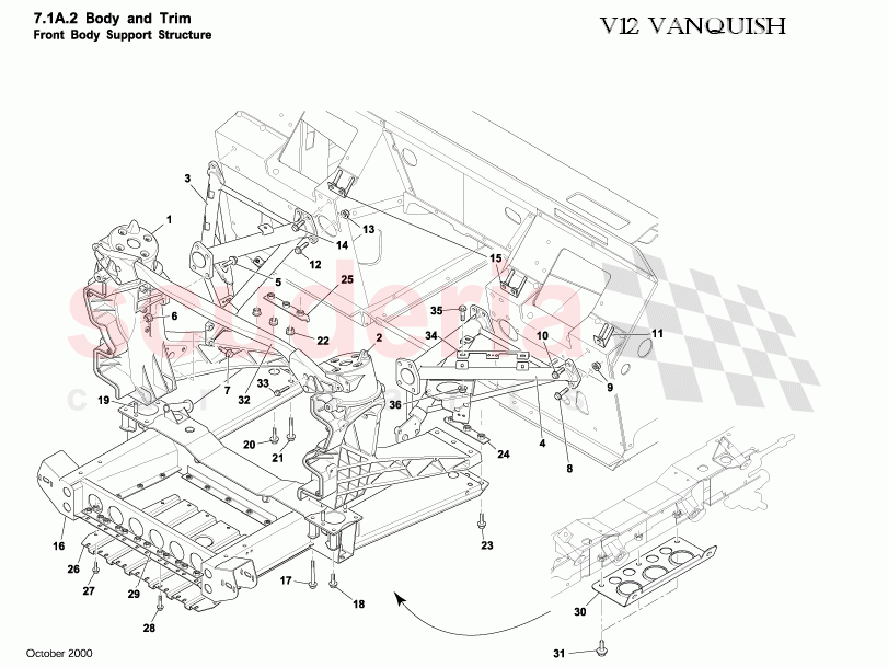 Front Body Support Structure of Aston Martin Aston Martin Vanquish (2001-2007)