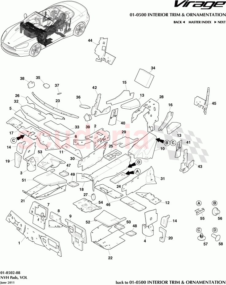 NVH Pads (Volante) of Aston Martin Aston Martin Virage