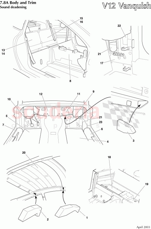 Sound Deadening of Aston Martin Aston Martin Vanquish (2001-2007)
