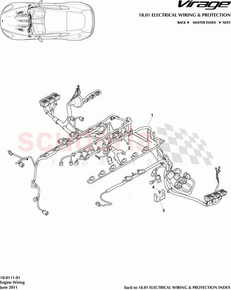 Engine Wiring of Aston Martin Aston Martin Virage