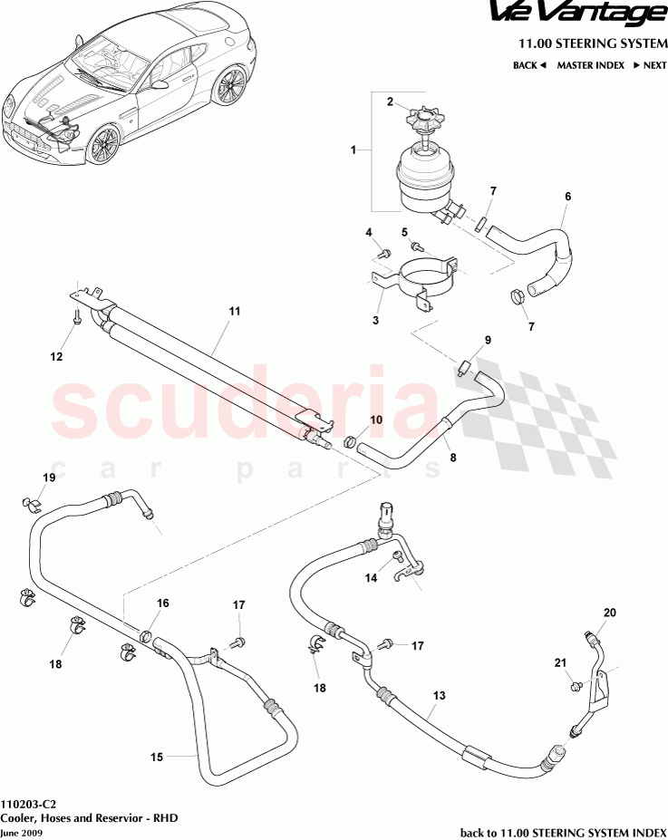 Cooler, Hoses and Reservior (RHD) of Aston Martin Aston Martin V12 Vantage (upto 2016)