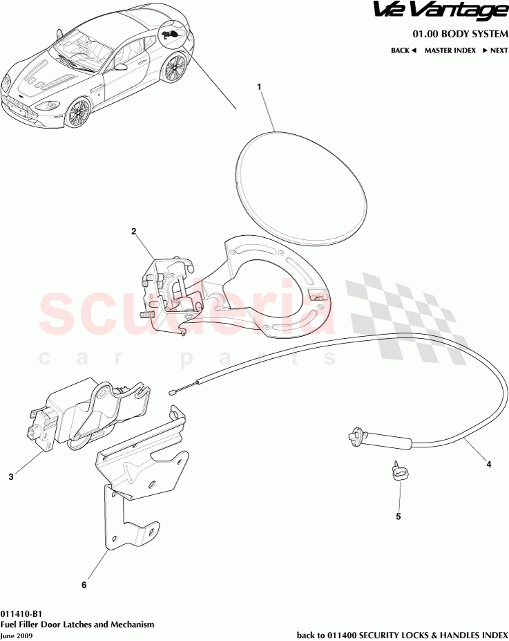 Fuel Filler Door Latches and Mechanism of Aston Martin Aston Martin V12 Vantage (upto 2016)