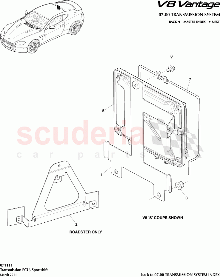 Transmission ECU, Sportshift of Aston Martin Aston Martin V8 Vantage (upto 2016)