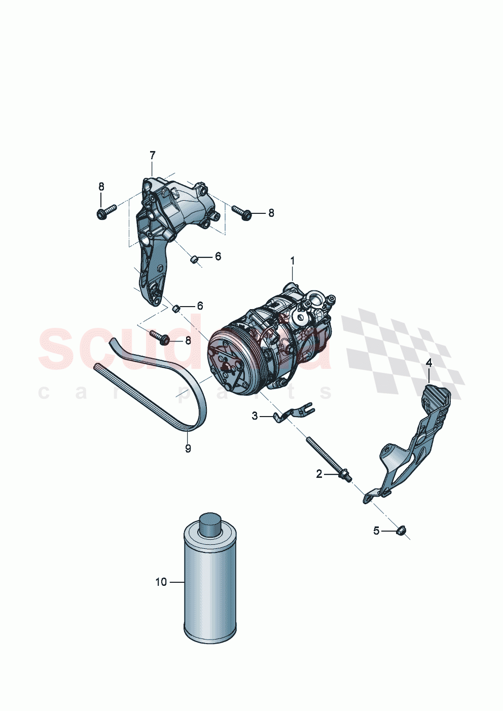 A/C compressor Bracket for A/C compressor of Bentley Bentley New Continental Convertible (2019-2024)