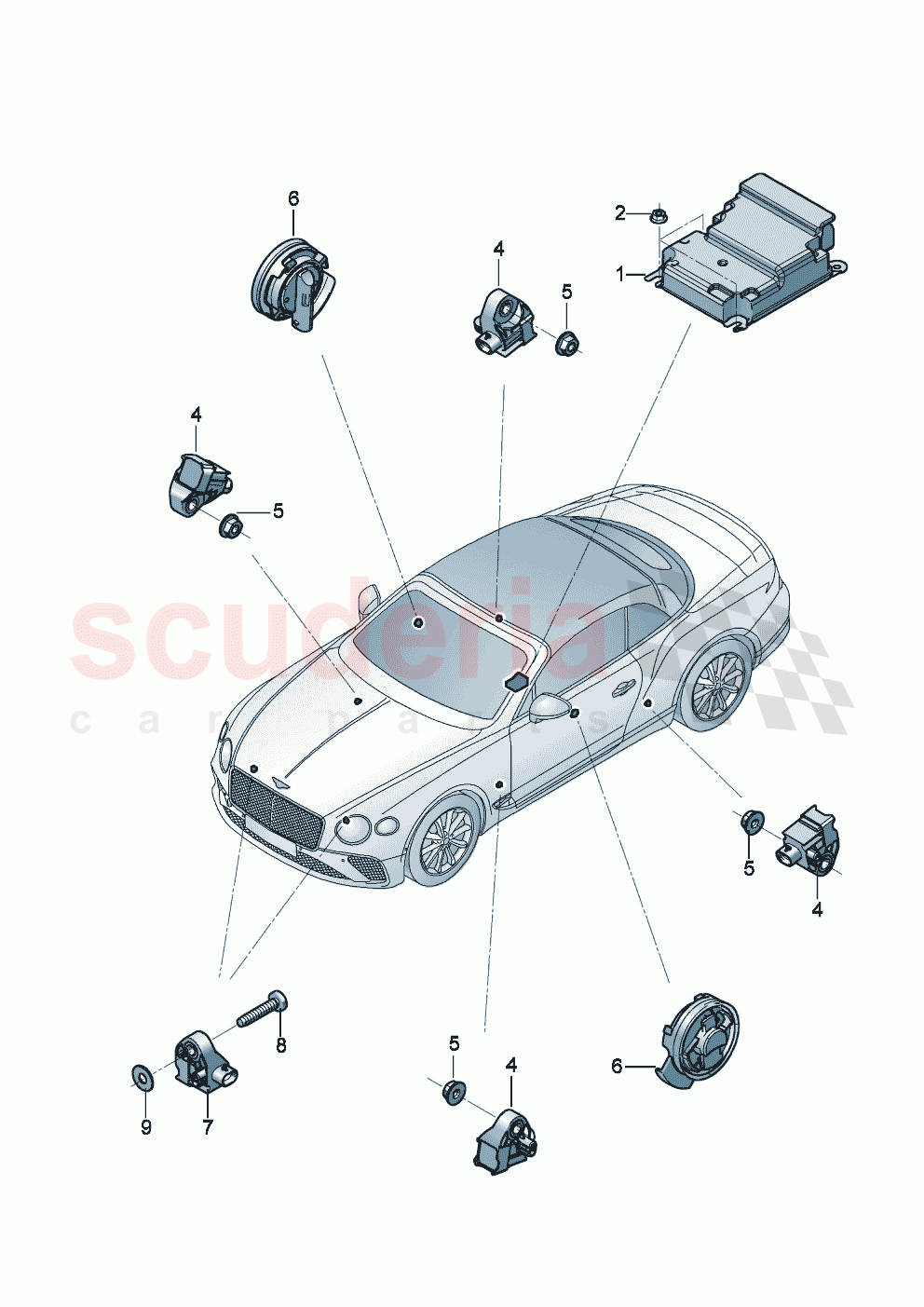 electrical parts for airbag of Bentley Bentley New Continental Convertible (2019-2024)