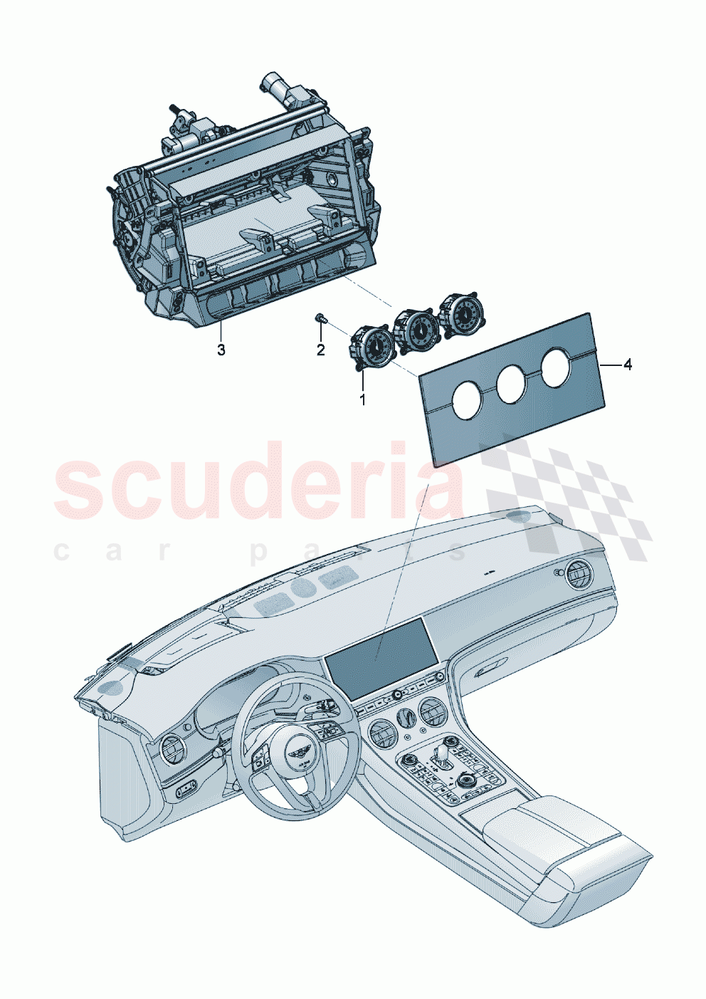 Instrument panel of Bentley Bentley New Continental Convertible (2019-2024)