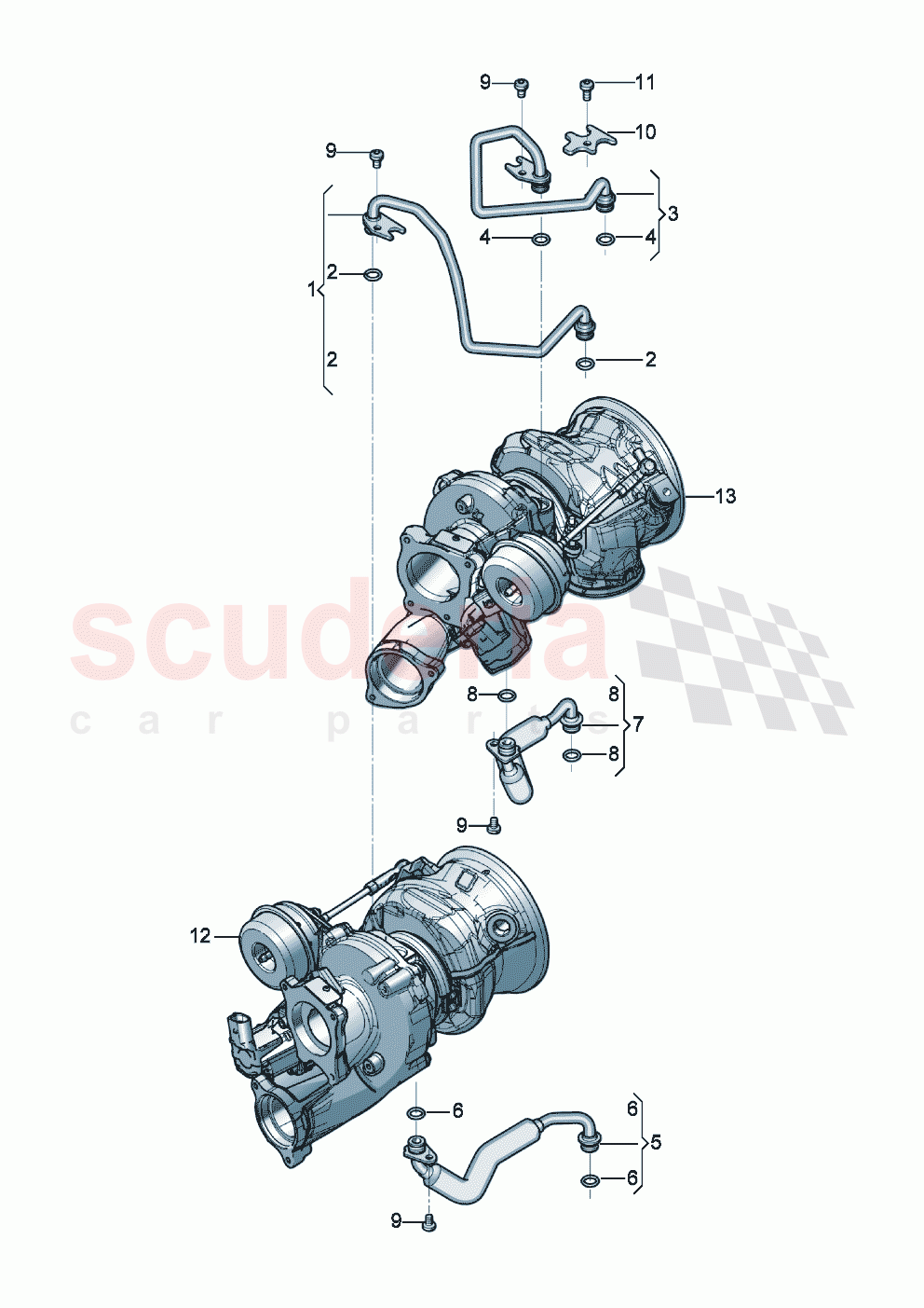 Coolant cooling system for turbocharger of Bentley Bentley New Continental Convertible (2019-2024)