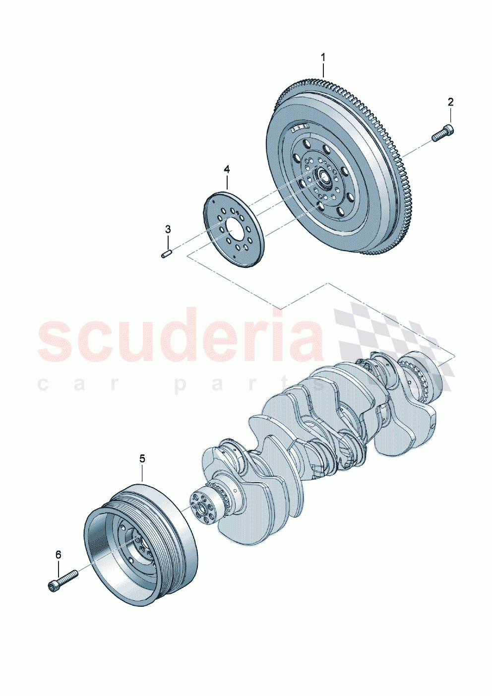 Dual-mass flywheel V-belt pulley with vibration damper impulse rotor of Bentley Bentley New Continental Convertible (2019-2024)