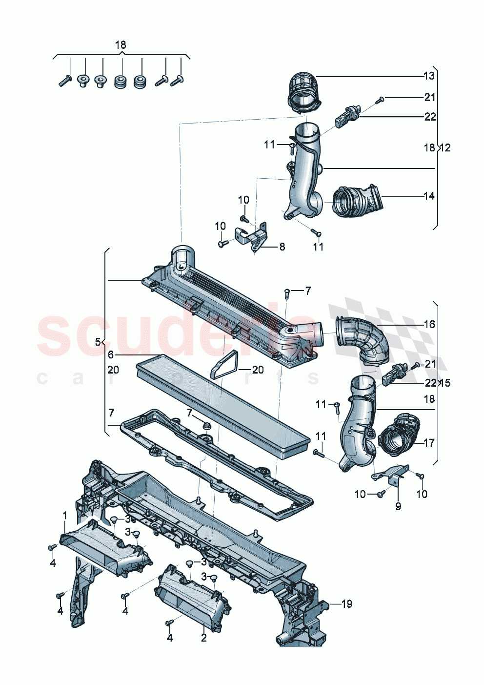 Air filter Intake air duct Intake hose Air mass meter D >> - MJ 2019 of Bentley Bentley New Continental Convertible (2019-2024)