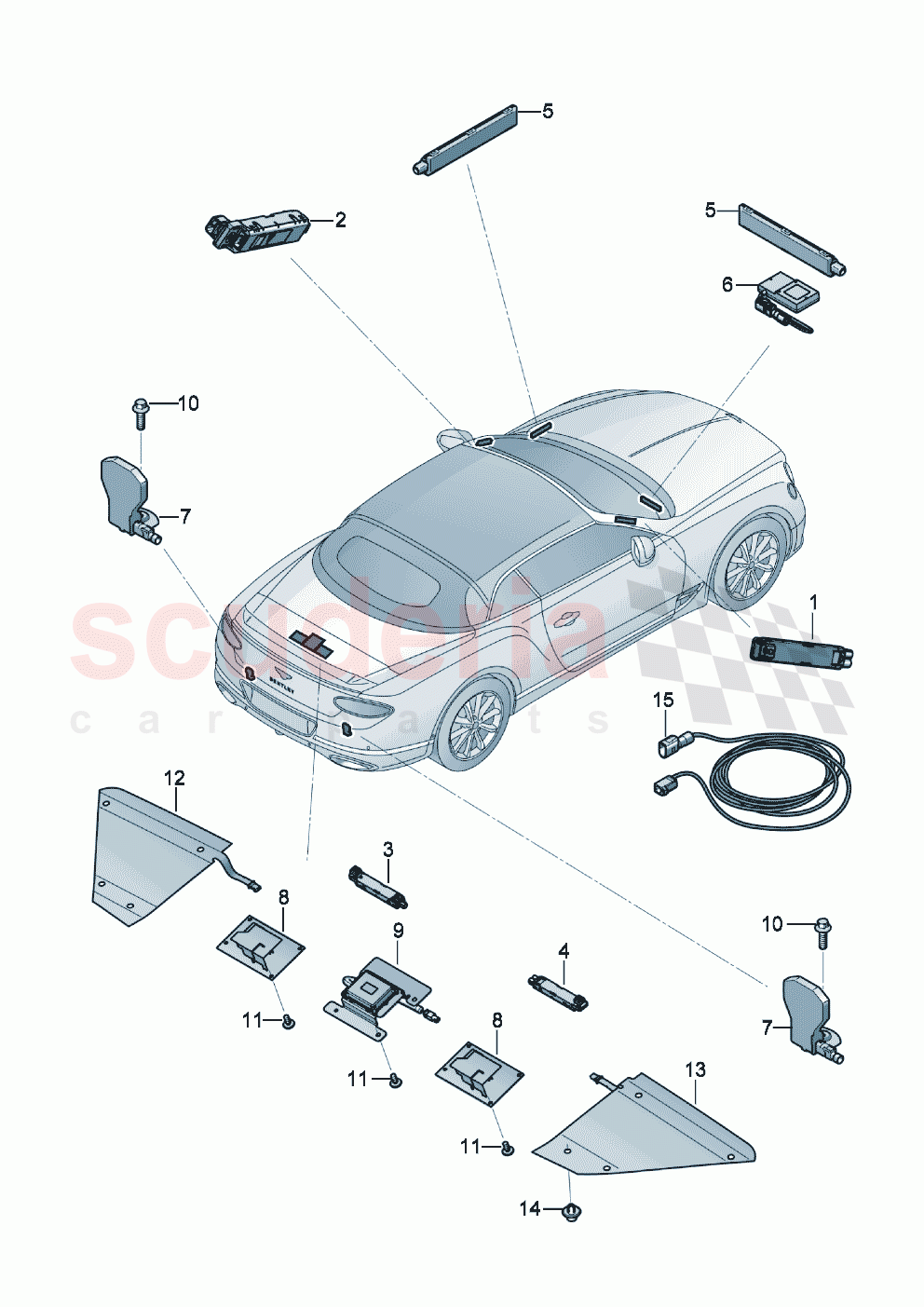 Aerial Infotainment system of Bentley Bentley New Continental Convertible (2019-2024)