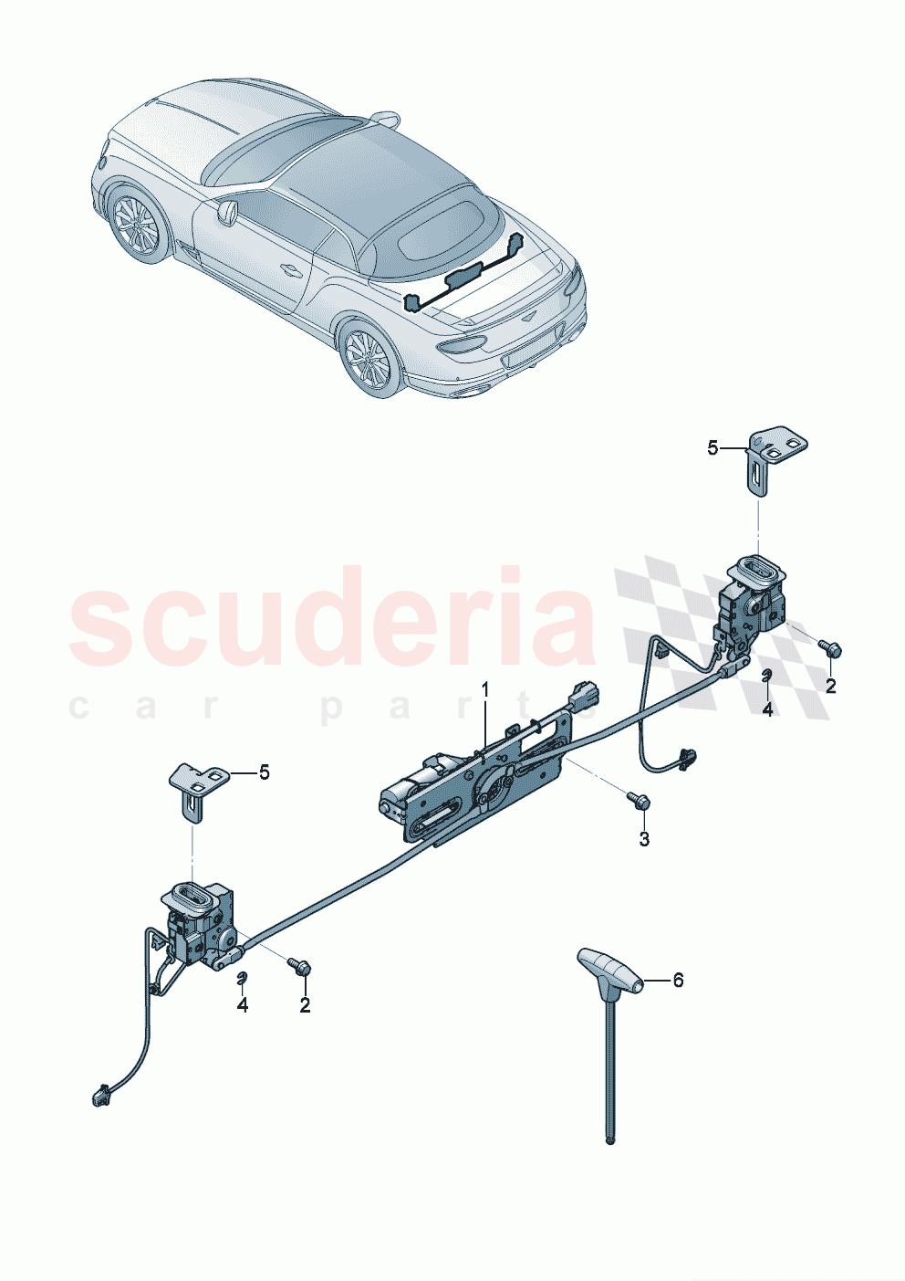 latch Cover for convertible roof box of Bentley Bentley New Continental Convertible (2019-2024)
