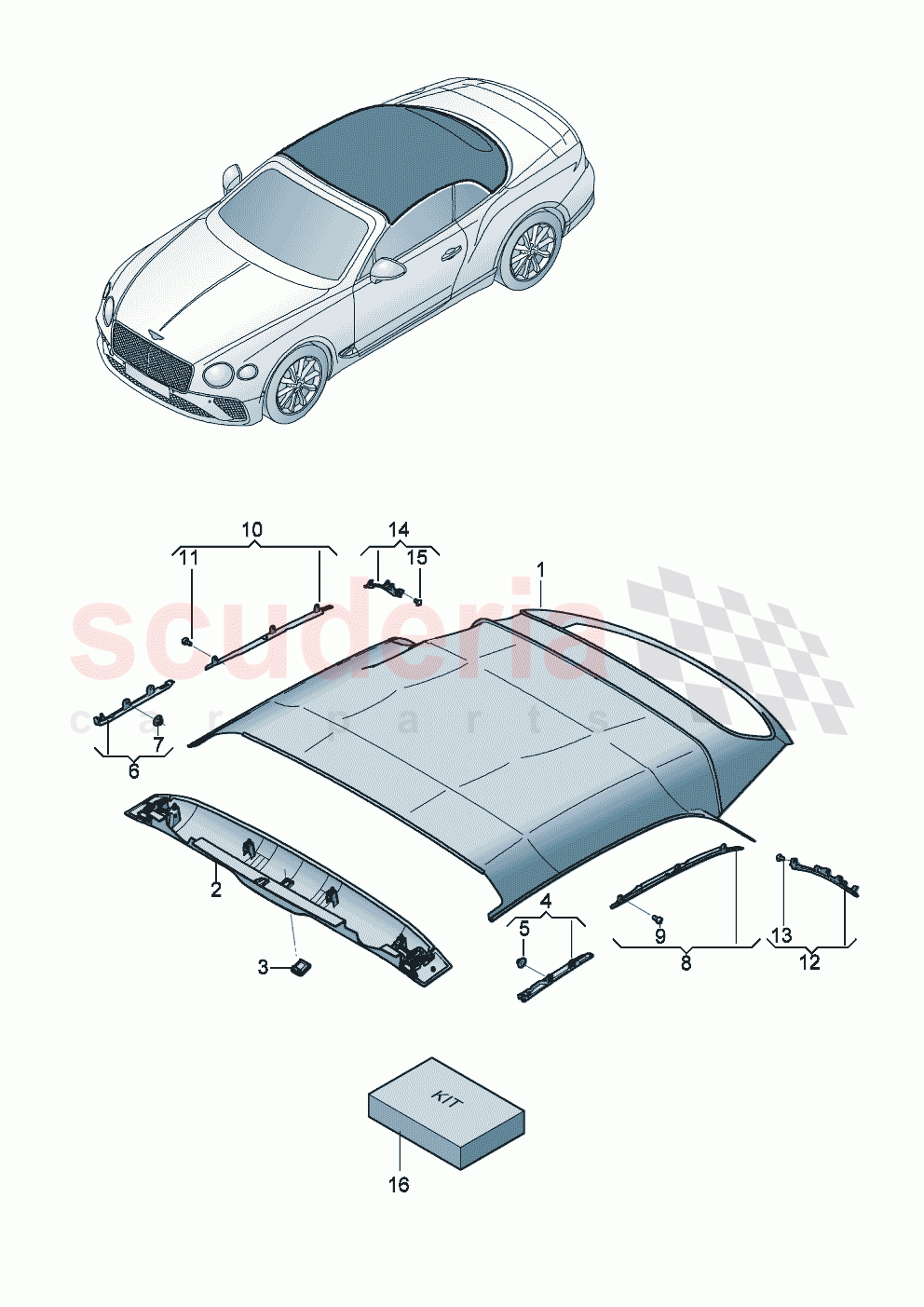 roof trim of Bentley Bentley New Continental Convertible (2019-2024)