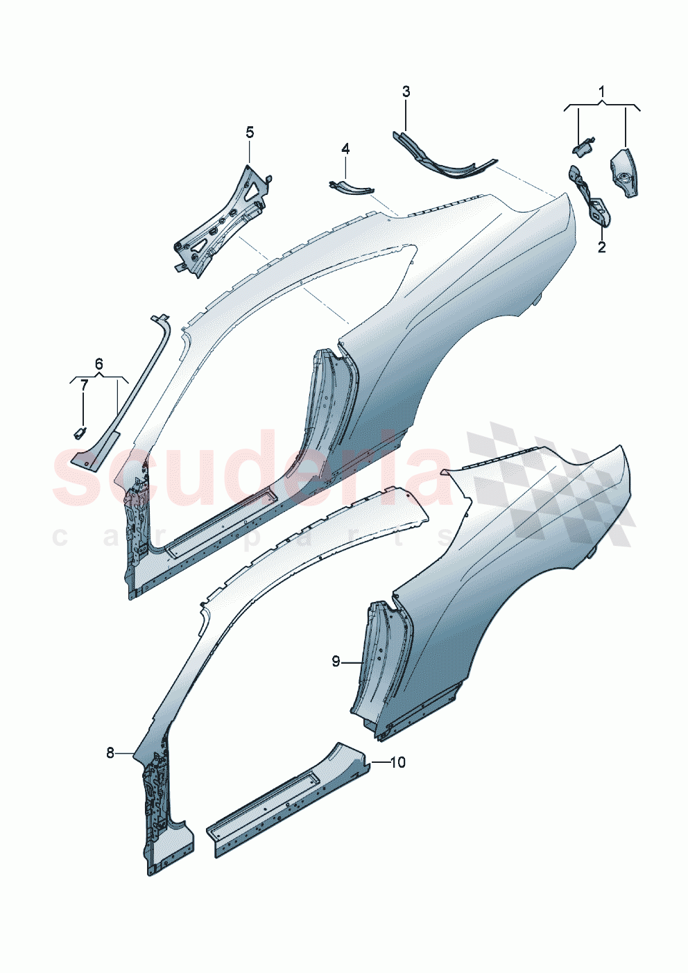 Side panel frame of Bentley Bentley New Continental GT (2019-2024)