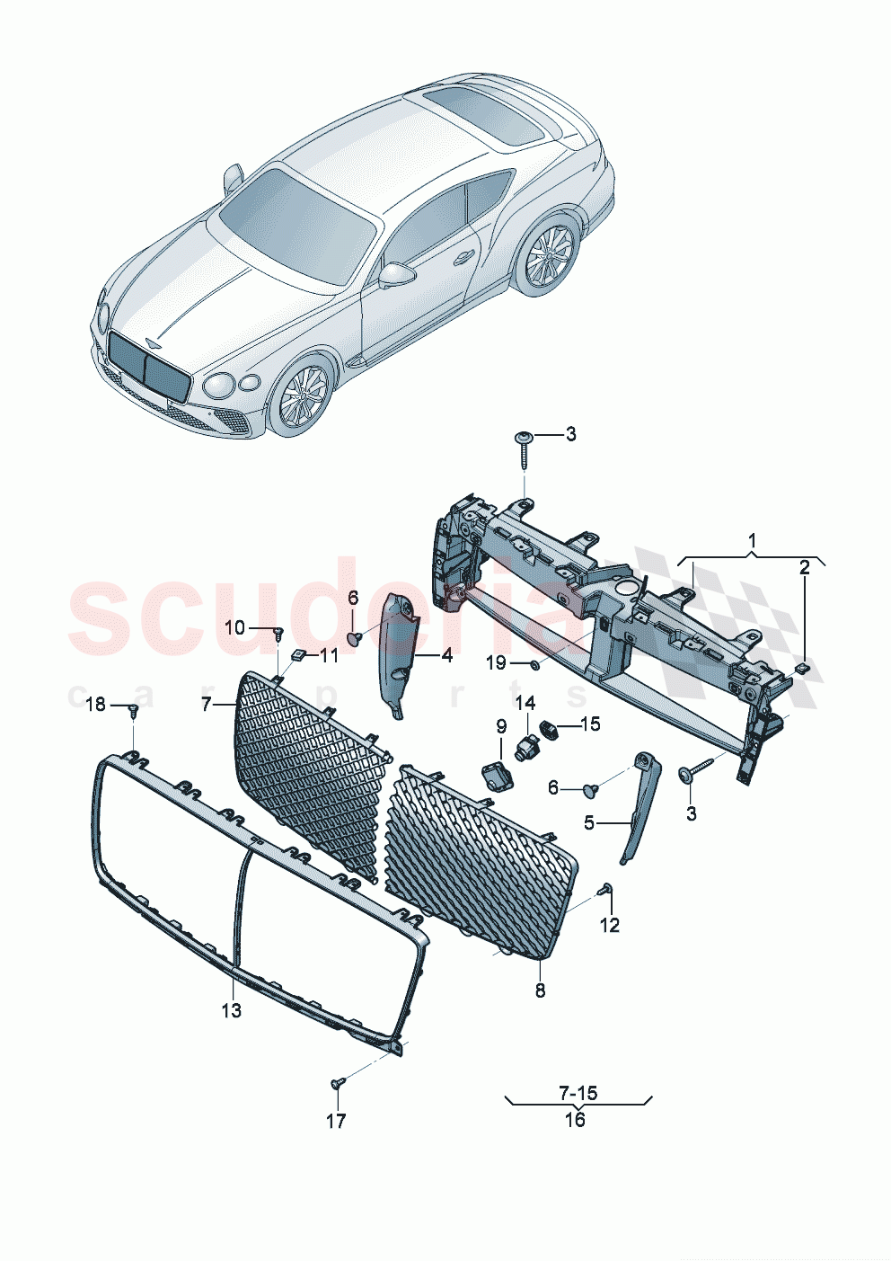 Radiator grille D - MJ 2021>> - MJ 2021 of Bentley Bentley New Continental GT (2019-2024)