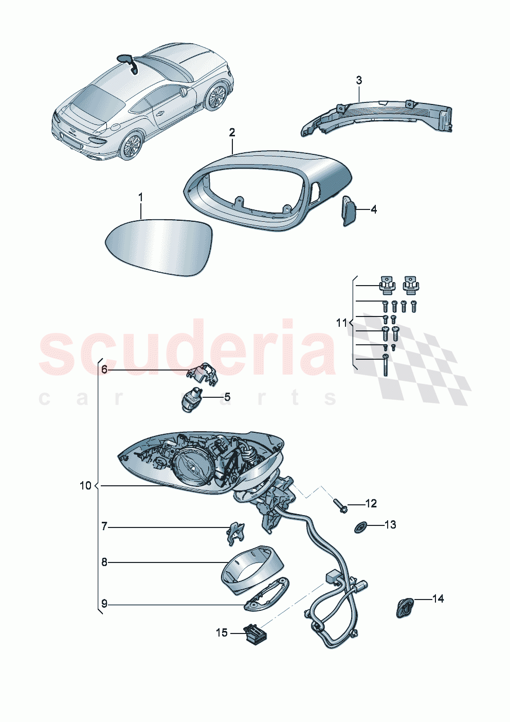 Exterior mirror of Bentley Bentley New Continental GT (2019-2024)