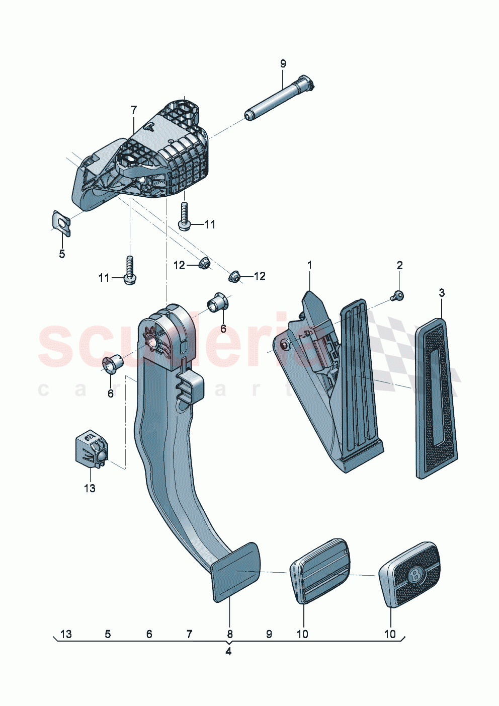 Brake and accel. lever mech. of Bentley Bentley New Continental GT (2019-2024)