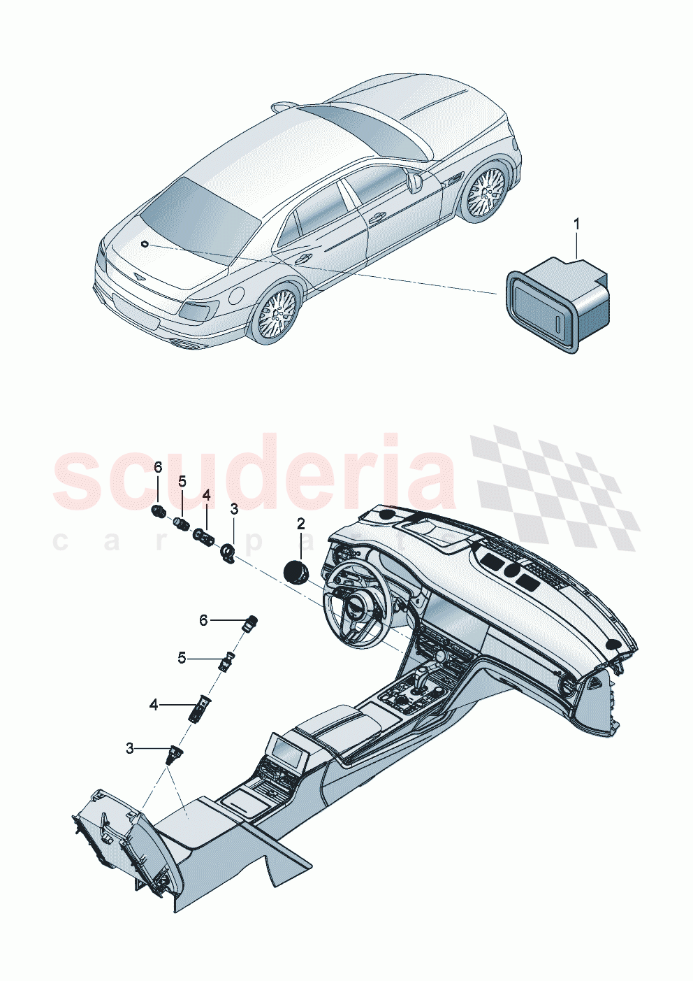 Analogue clock Cigarette lighter of Bentley Bentley New Flying Spur (2020-2024)