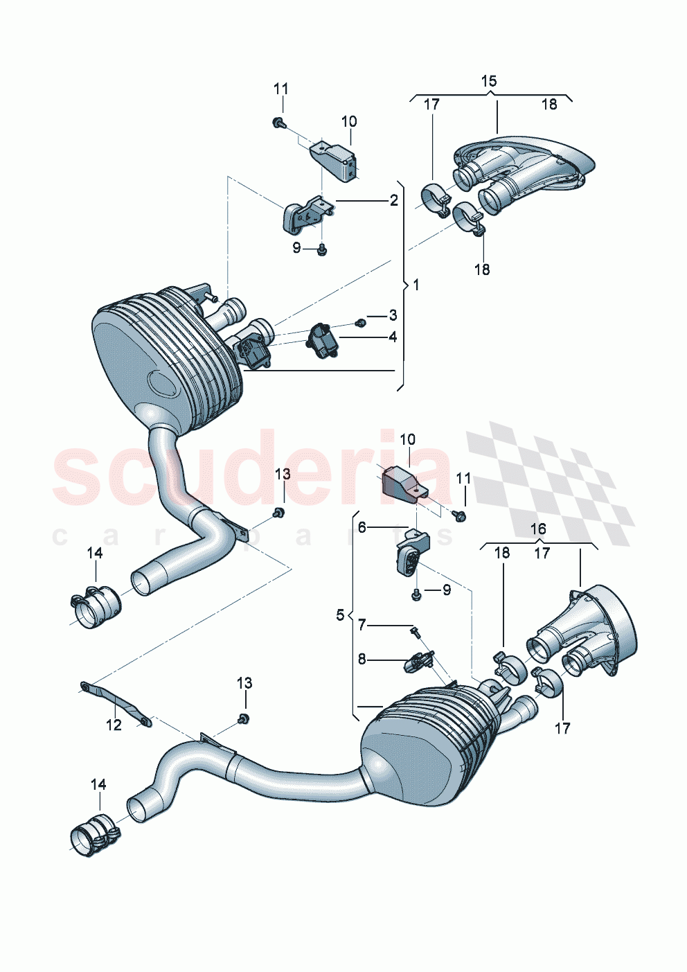Rear silencer with exhaust flap Trim for exhaust tail pipe D - MJ 2023>> of Bentley Bentley New Flying Spur (2020-2024)