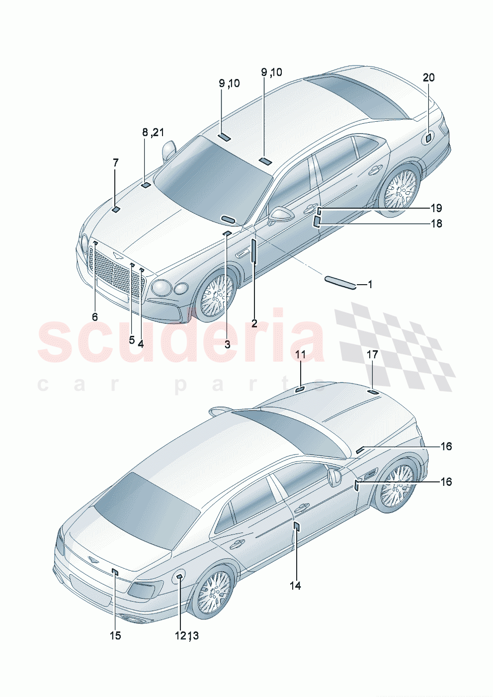 Vehicle data plate of Bentley Bentley New Flying Spur (2020-2024)