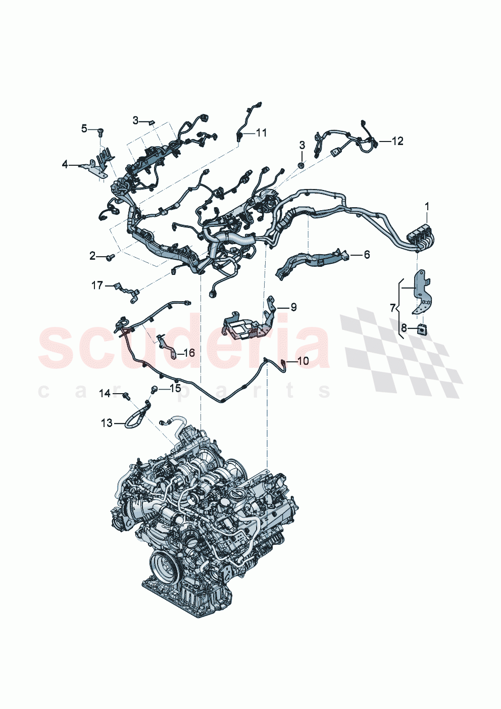 Additional wiring sets Wiring set for engine holder for wiring harness of Bentley Bentley New Continental Convertible (2025-2026)