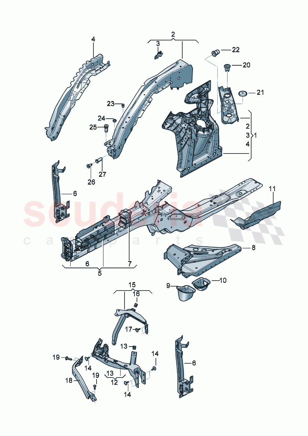 Body repair Front end section of Bentley Bentley New Continental Convertible (2025-2026)