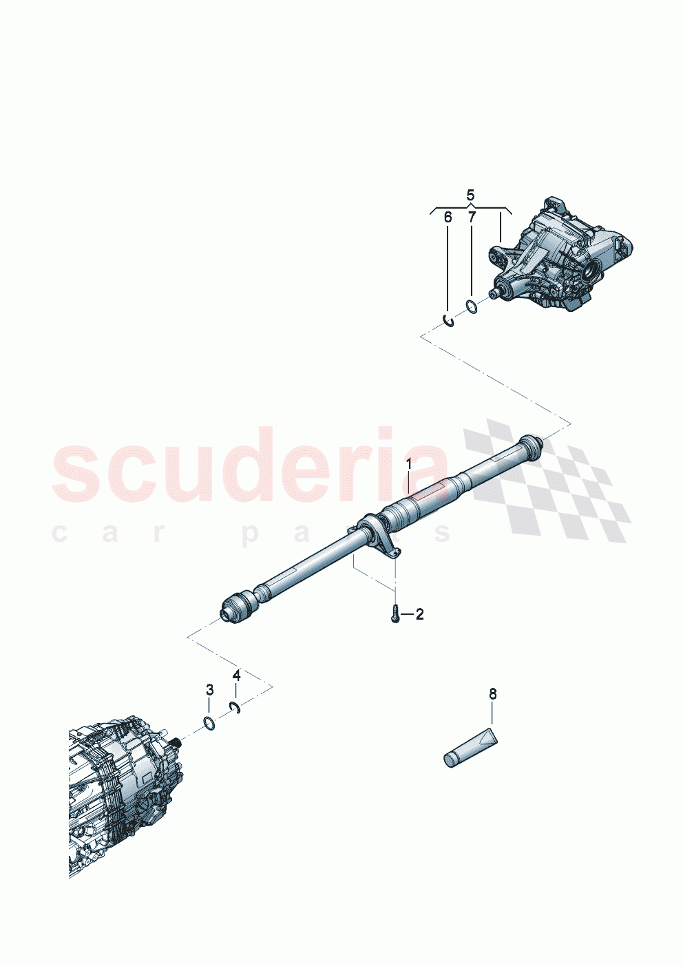 propeller shaft 2-piece with intermediate bearing of Bentley Bentley New Continental Convertible (2025-2026)